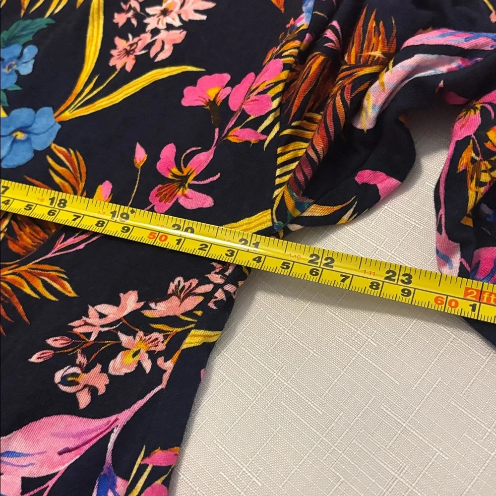 Soma Cool Nights kimono-style wrap robe Blooming Tropical Navy pattern SZ L/XL - Picture 6 of 11